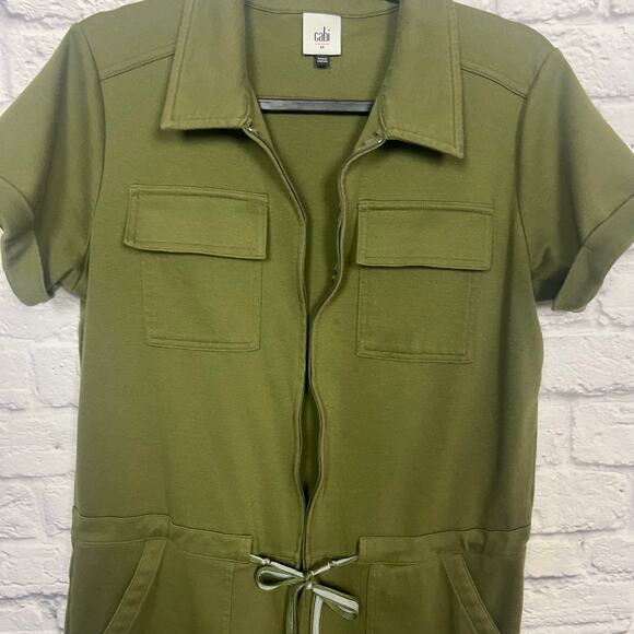 CAbi Squad Romper Olive Green Shorts Jumpsuit - Picture 3 of 9